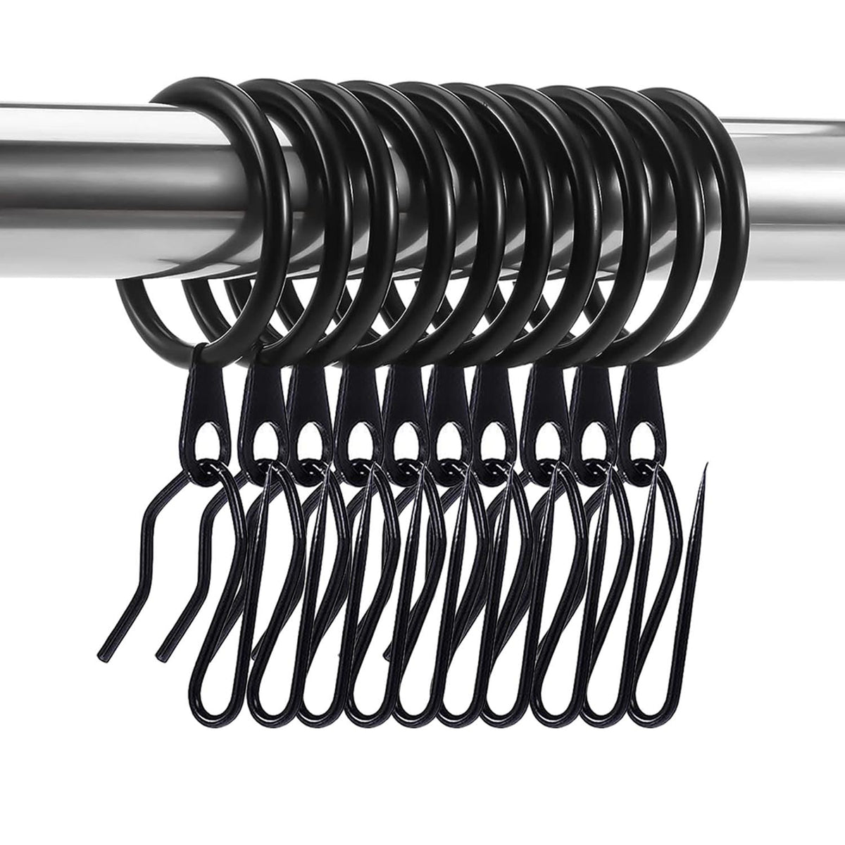 DHYLRICHER curtain rings with a 30mm diameter for smooth drapery movement.