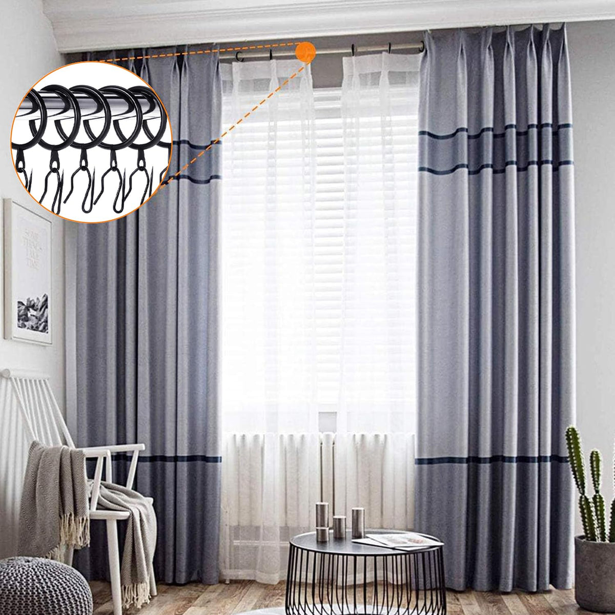 Versatile applications for shower, window, and French curtains.