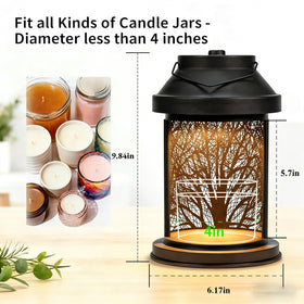 Dialan's Candle Warmer Lantern base fits most jars under 4.1 inches in diameter.