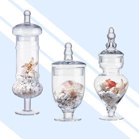 Diamond Star clear glass display jar highlights contents beautifully