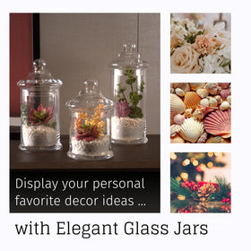 Diamond Star Glass Apothecary Jar decorative vanity or desk accent beautifully.