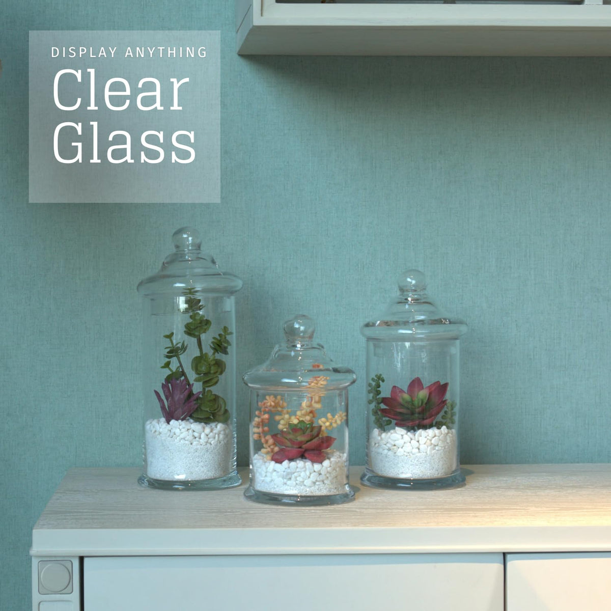 Diamond Star Glass Apothecary Jar set on display elevates any shelf.