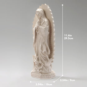 DICAFU Virgin Mary resin sculpture detail of serene face for prayer