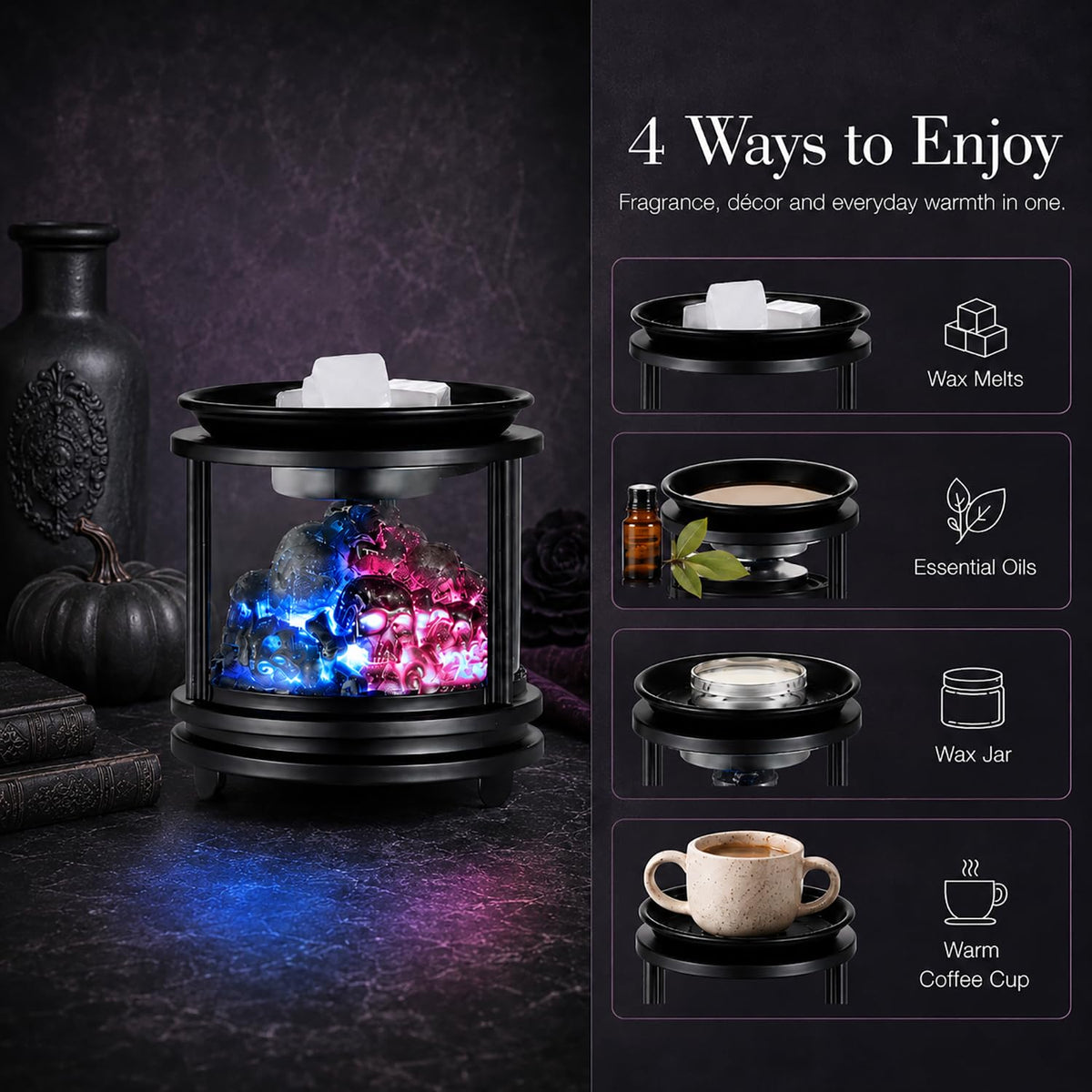 Dicimi glass-cover wax warmer keeps dust out while releasing aroma