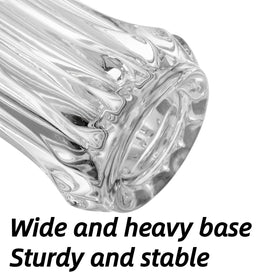 Dicunoy crystal vase with tulip-etching design that catches light