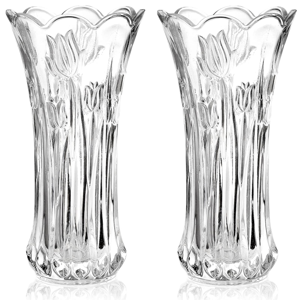 Dicunoy 9.5-inch vase set with a stable base for elegant centerpieces