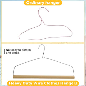 Didaey silver hanger holding curtains, blankets, and heavy linens.