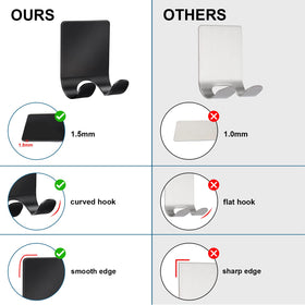 Diesisa extended-handle adhesive hook in black enhances grip and reach.