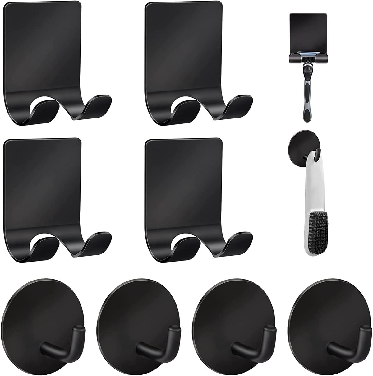Diesisa razor holder for shower in black with durable 1.5mm steel for reliable daily use.