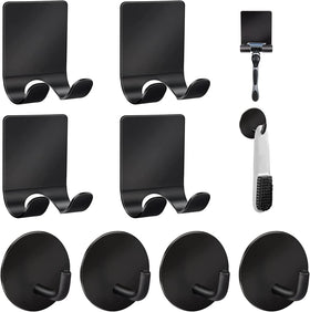 Diesisa razor holder for shower in black with durable 1.5mm steel for reliable daily use.