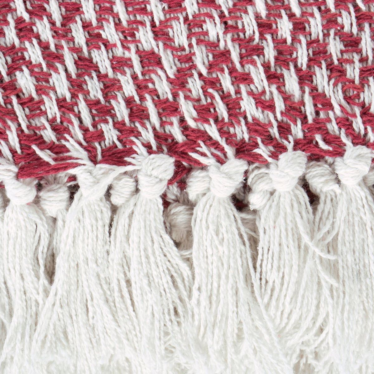 DII basket weave throw draped on couch offers warmth and style.