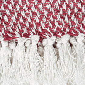 DII basket weave throw draped on couch offers warmth and style.