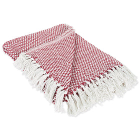 DII basket weave throw front view adds cozy color to the living room.