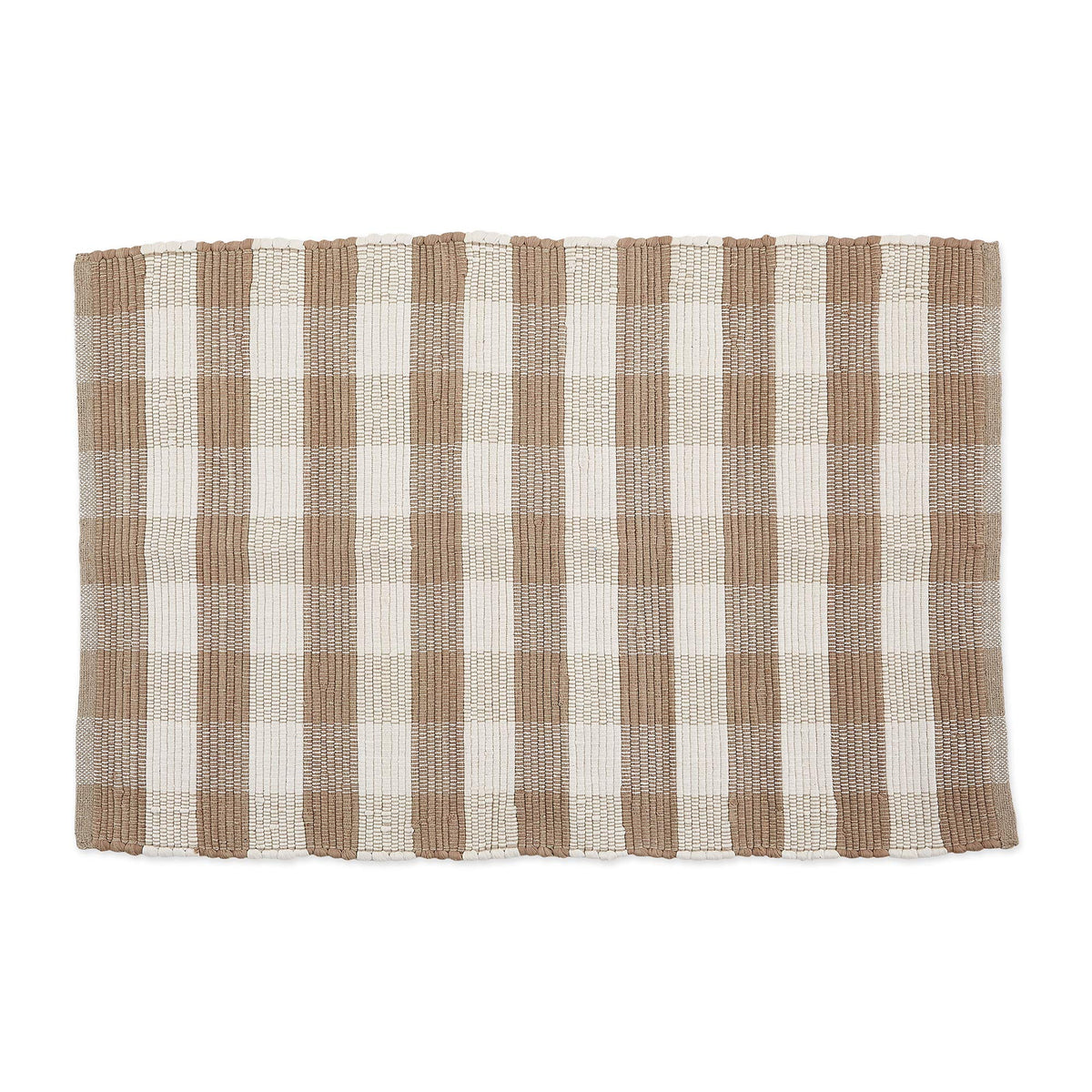 DII buffalo check rug in stone and cream, 26x40, versatile addition.