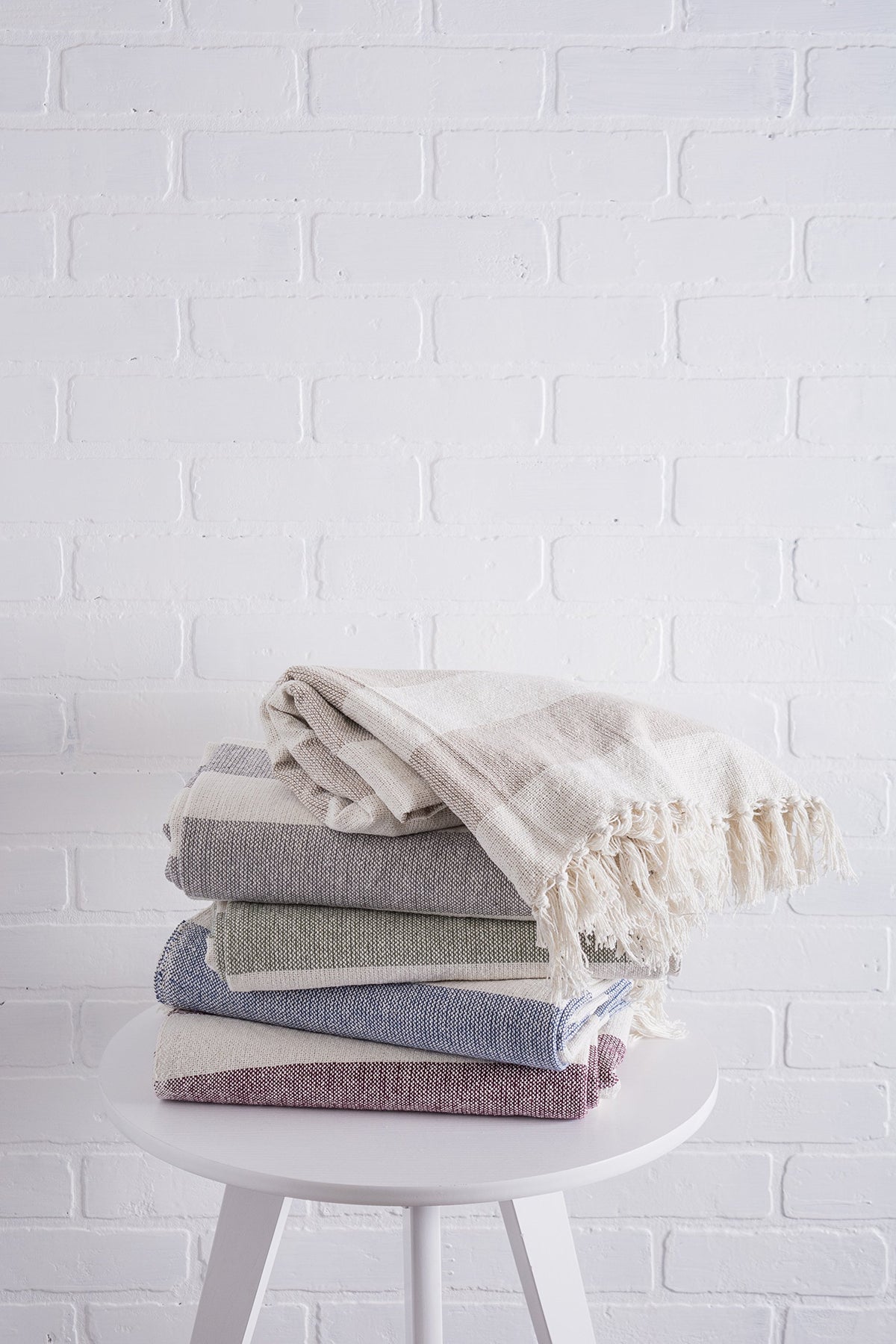 DII cabana striped blanket folded corners for easy storage and display