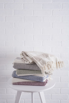 DII cabana striped blanket folded corners for easy storage and display