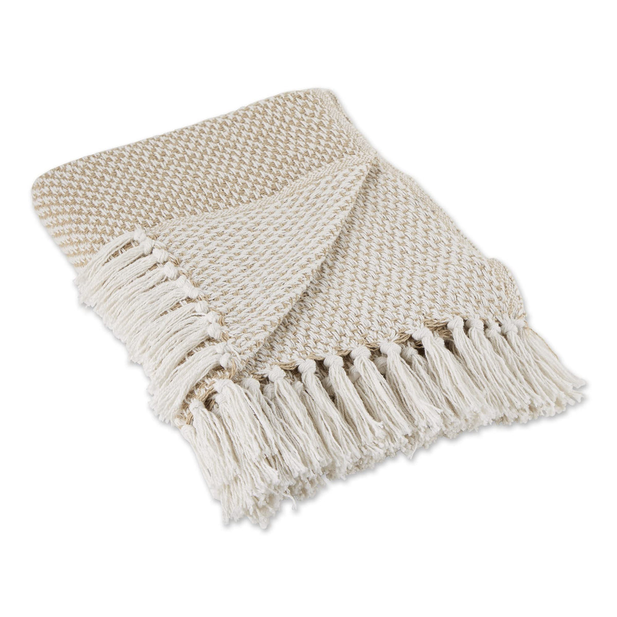 DII woven throw collection stone 50x60 draped on a sofa for cozy decor