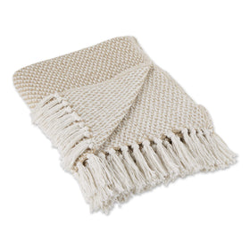 DII woven throw collection stone 50x60 draped on a sofa for cozy decor