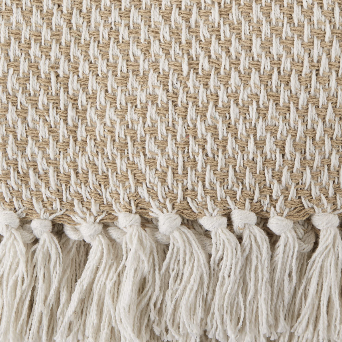 DII woven throw fringe detail adds a polished edge