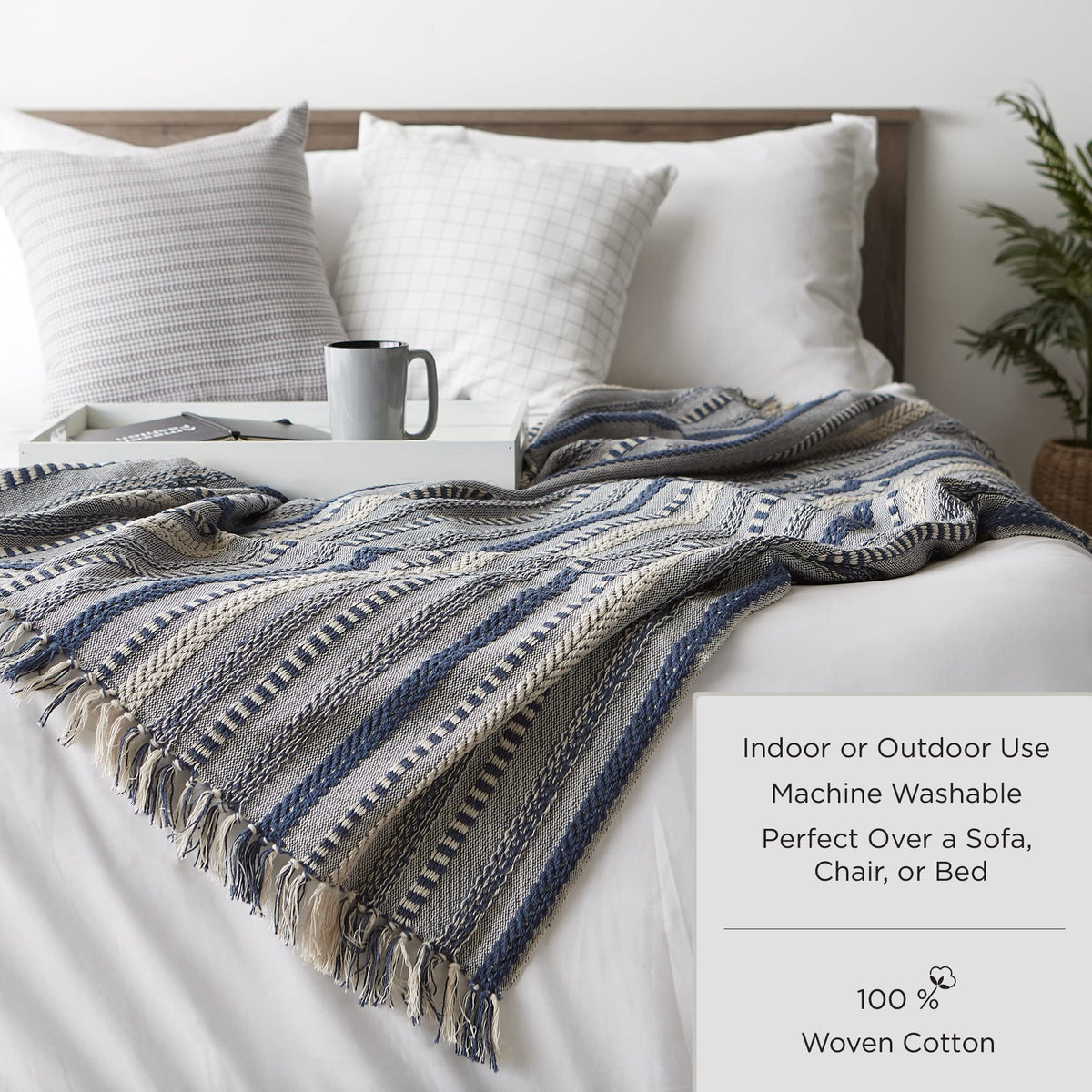 DII woven throw ready for picnics or camping trips