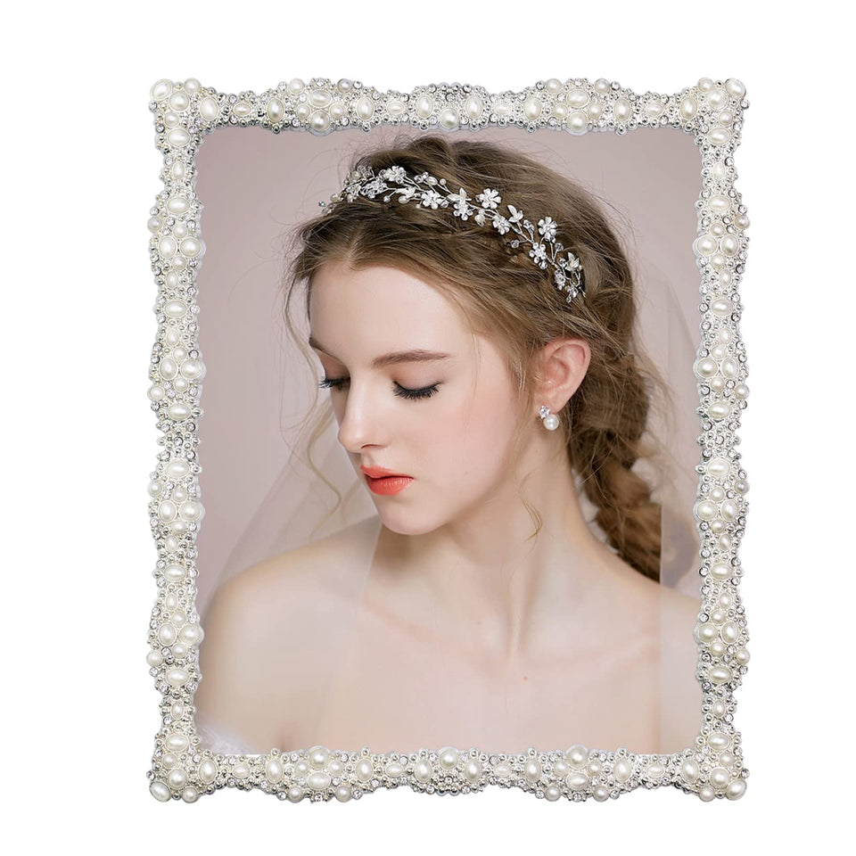 DIKAR pearl wedding frame 8x10 showcases memories with elegant pearl accents.