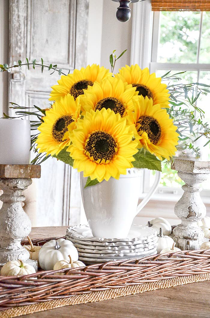 DILATATA 33-inch stem sunflower arrangement ready for centerpieces