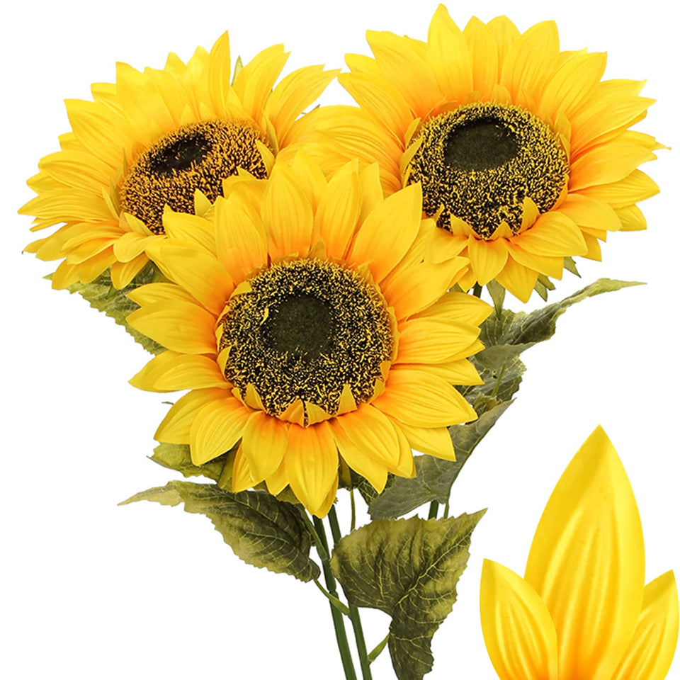 DILATATA large sunflowers with 9-inch bloom and 33-inch stem for vibrant home decor