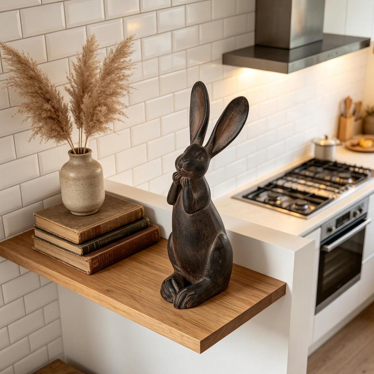 DiliComing bunny statue suited for indoor desk display