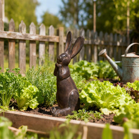 DiliComing resin rabbit statue designed for outdoor garden displays