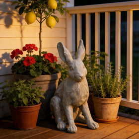 DiliComing desktop rabbit figurine brightens work desks.