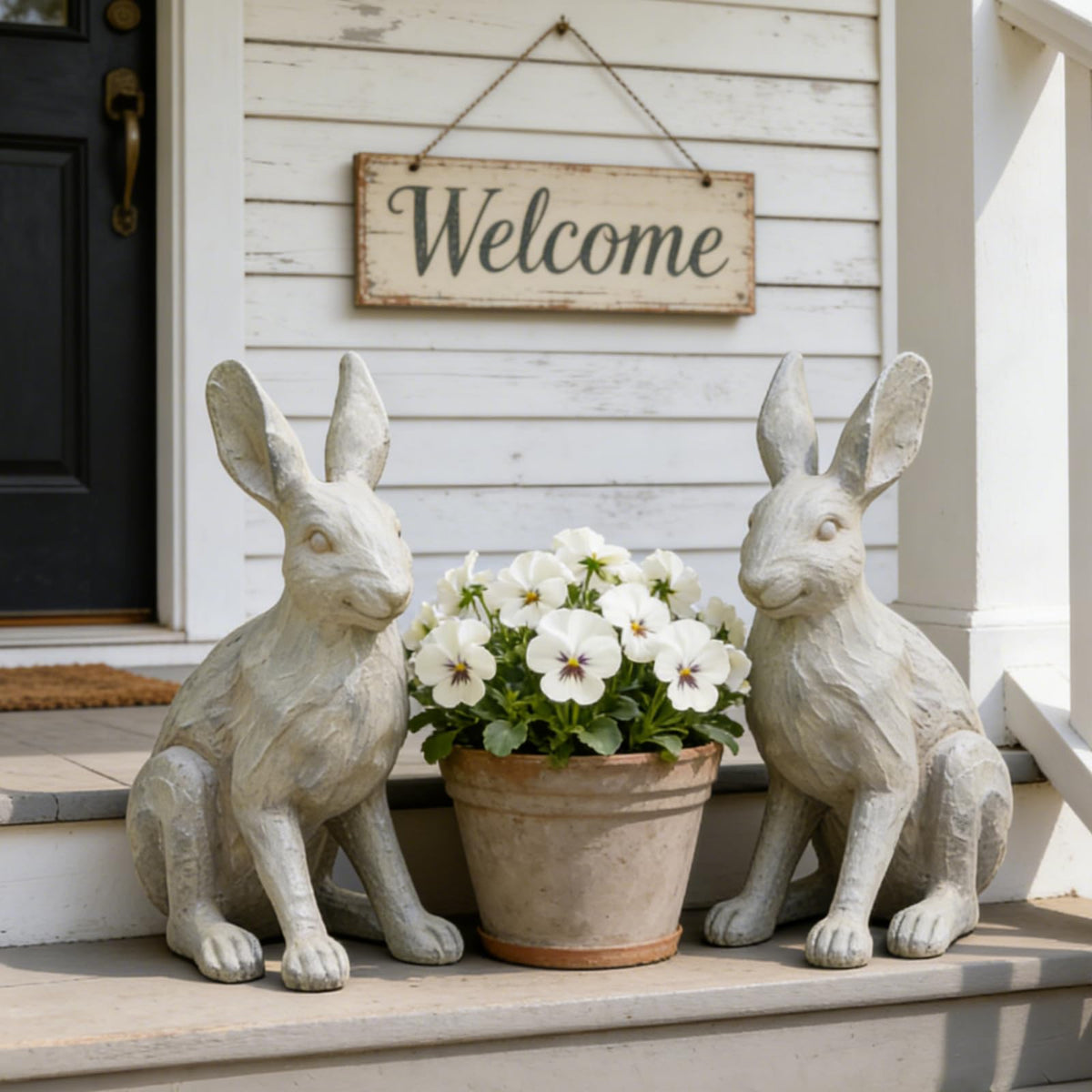 DiliComing outdoor garden statue rabbit adds charm to any space.