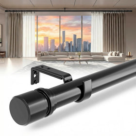 Dimili outdoor curtain rod fully adjustable from 32 to 240 inches for wide windows.