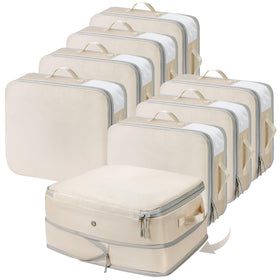 DIMJ 8-pack clothes storage bags with zipper compression for space-saving closet organization