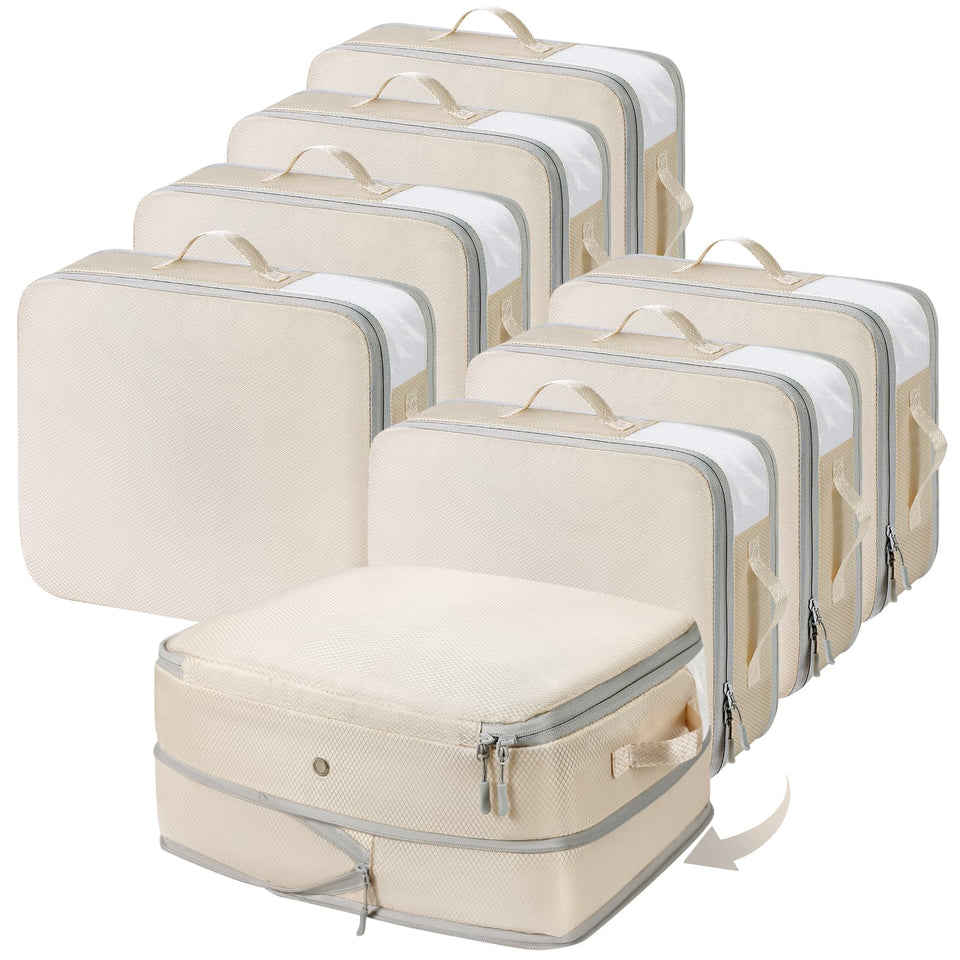 DIMJ 8-pack clothes storage bags with zipper compression for space-saving closet organization