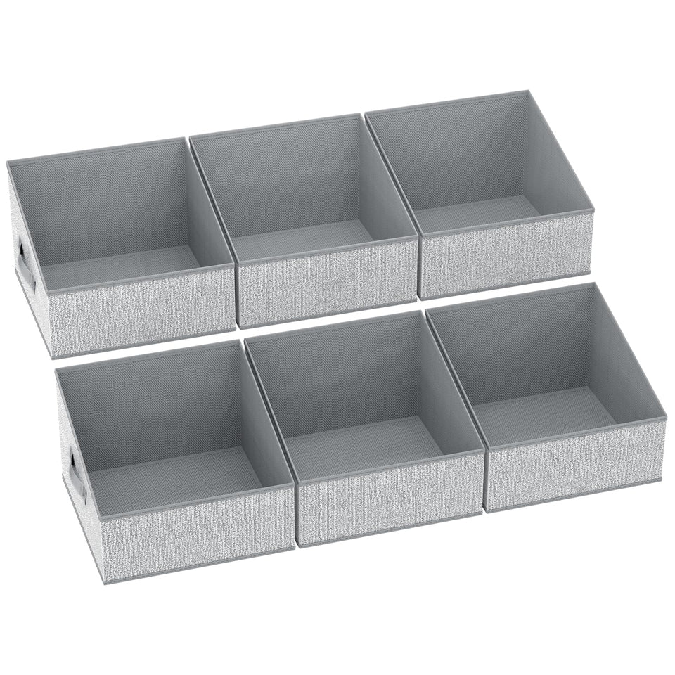 DIMJ closet storage bin with trapezoid design for quick shelf access