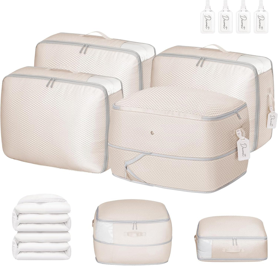 DIMJ Comforter Storage Bag with zipper window for quick item visibility.