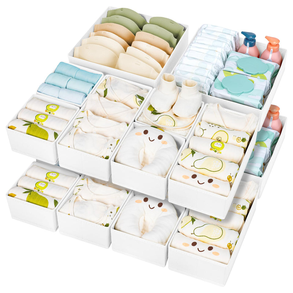 DIMJ drawer organizer 15-pack neatly groups clothes for easy access