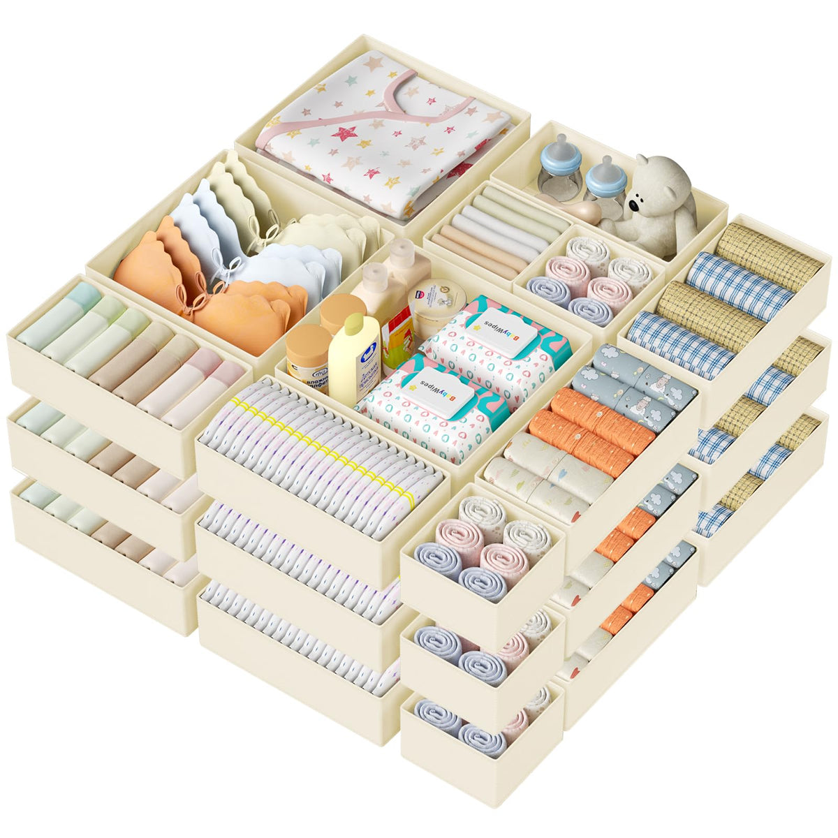 DIMJ drawer organizer clothes 24-pack keeps items tidy and accessible in drawers.