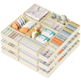 DIMJ drawer organizer clothes 24-pack keeps items tidy and accessible in drawers.