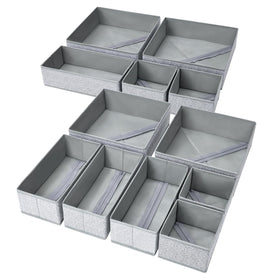 DIMJ Drawer Organizers 12-pack with foldable fabric for space-saving wardrobe organization