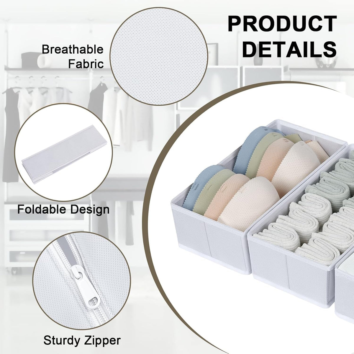 Folded DIMJ drawer organizer compact storage when not in use