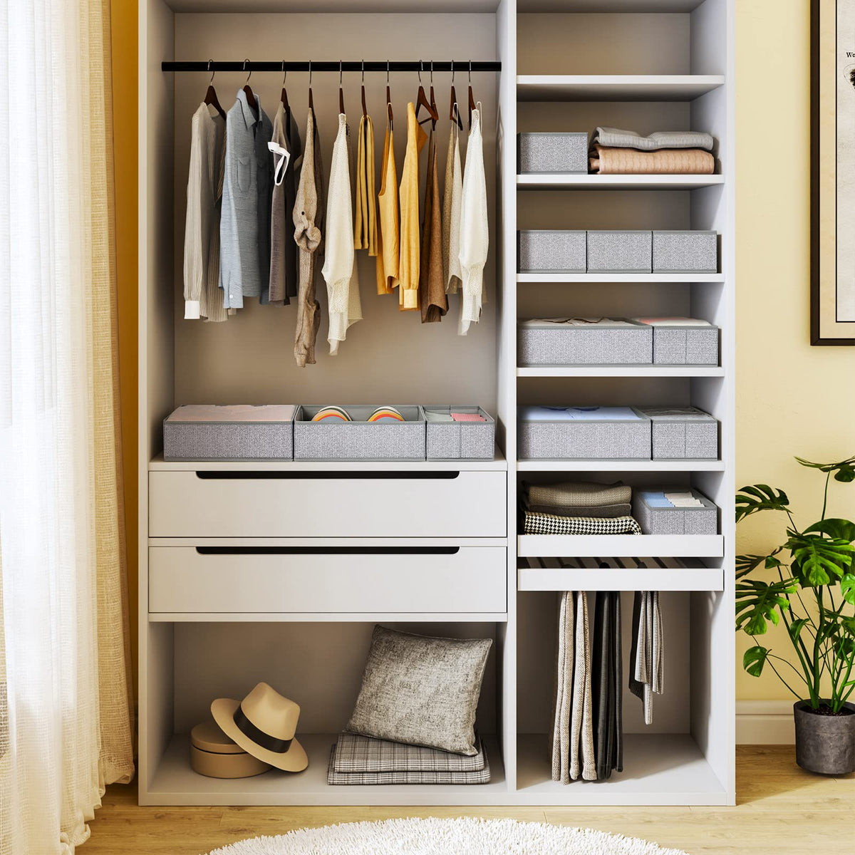 DIMJ foldable drawer storage with double-stitched zip bottom for quick access