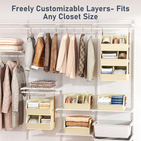 DIMJ Hanging Closet Organizer with dividers, ideal for organizing sweaters.