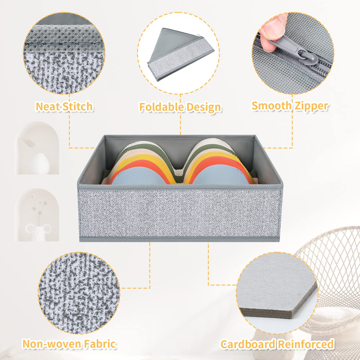 DIMJ non-woven fabric drawer dividers offering breathable, durable storage