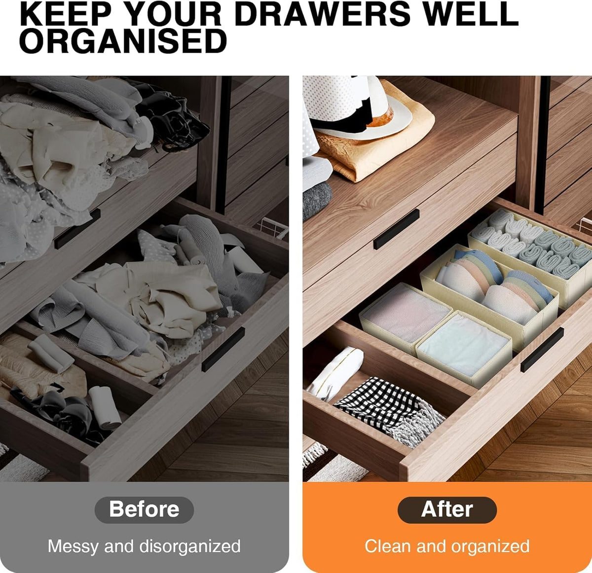 DIMJ nursery drawer organization bin for baby clothes and small items.
