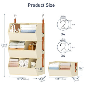 DIMJ Removable dividers create customized compartments for handbags and socks.