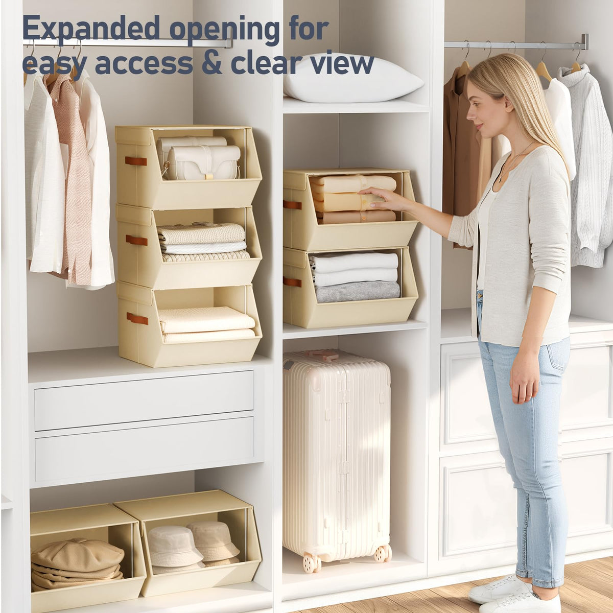 DIMJ steel-framed fabric bins offer strong storage without sagging.