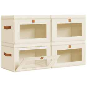 DIMJ storage bins with front opening for easy access on high shelves