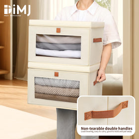 DIMJ storage bins with lids, under bed use keeps clutter concealed.