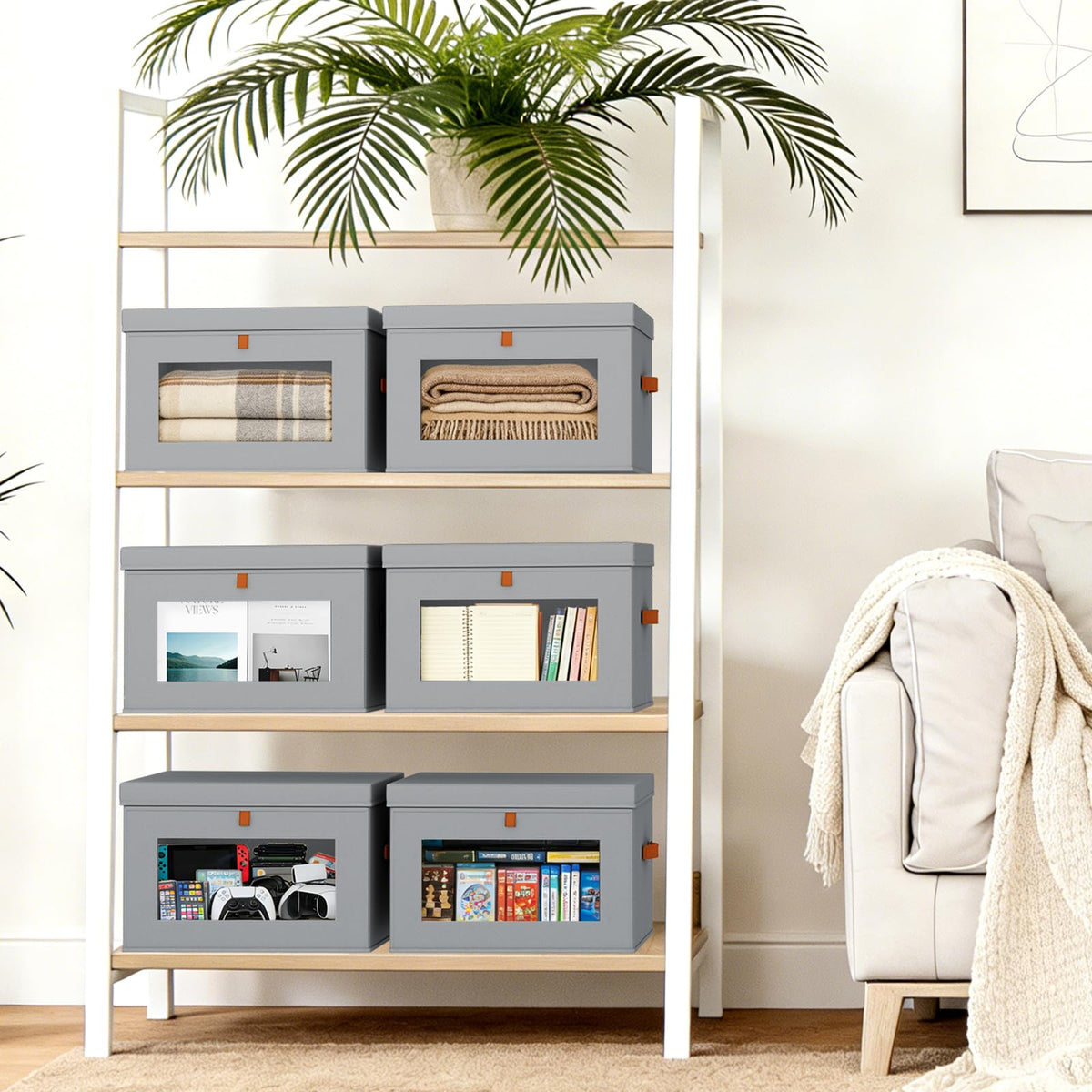 DIMJ large-capacity organizer fits blankets, sweaters, books, and more.